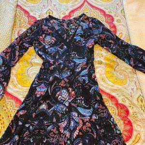 Long sleeve maxi dress with high split. Never Worn